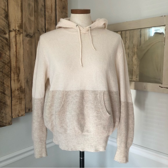 Aqua Sweaters - Aqua 100% Cashmere Color Block Hoodie Sweater Size Large